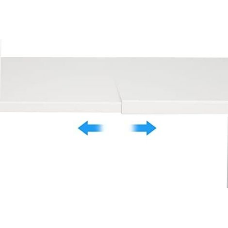 CSPARTV 42 x 21 x 36,5 cm Weißes Küchenregal, Gewürzregal, stapelbar, ausziehbar, Metall, Holzwerkstoff, Tassenablage, Tellerablage, Büroregal