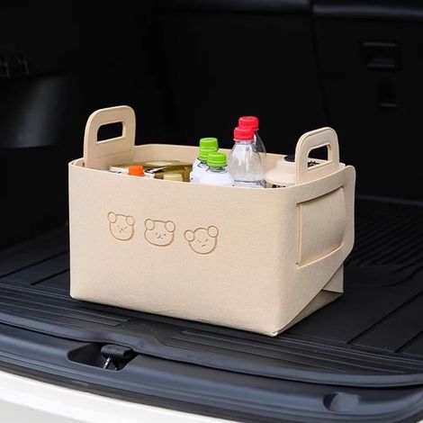 Kofferraum-Organizer aus Filz – 19 l leichte, langlebige, faltbare Aufbewahrungsbox – multifunktionaler Aufbewahrungsbehälter für Auto und Zuhause