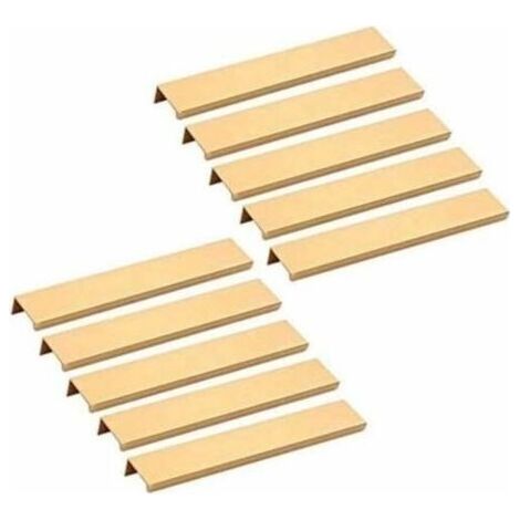 10 poignées de meubles invisibles - Poignées de placard de cuisine dorées, poignées de tiroir 160 mm - TRIMEC (1/4)