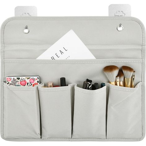Rangement Suspendu à 5 Poches, Étagère Suspendue Gris avec 2 Crochets, Organisateur Suspendu en Tissu Oxford, Sac de Rangement Mural pour Rangement Chambre en Mural Salon Bureau
