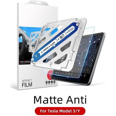 Protection intégrale en verre trempé pour console centrale de Tesla Model 3 et Model Y - Accessoires - Finition mate (1/5)