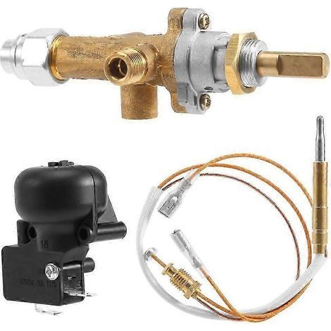 Sécurité du contrôle du chauffage de terrasse au gaz, vanne de régulation, capteur thermocouple, bouton de vidange, commande du foyer au propane (1/5)