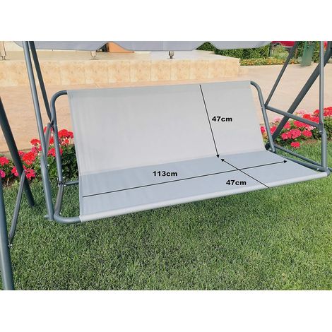 Ersatzbezug für Schaukelstuhl – 1 Stück – Graues Polyester – Wetterfest – Für Garten und Terrasse – 113 x 47 x 47 cm (1/5)