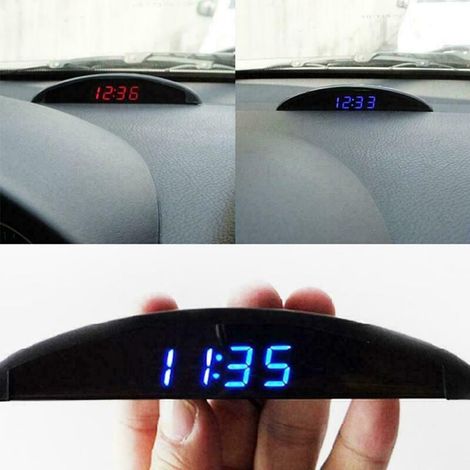 Starshine Voltmètre électronique de Voiture 3 en 1 12 V, Dispositif de Température et d'horloge (BLACK)