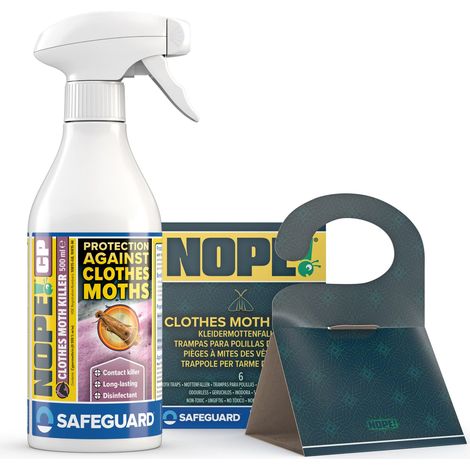 NOPE Sticky Moth Traps x 6 & NOPE Moth Killer Spray 500ml (1/3)