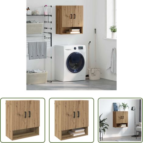 vidaXL Meuble chêne - Meuble mural chêne artisanal 60 x 31 x 70 cm Bois d'ingénierie (1/5)
