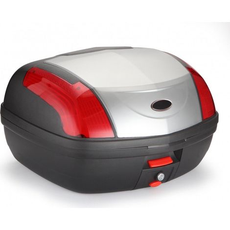 0889WPC Plata Universal baúl de moto scooter maleta XXL 46 L motocicleta para 2 cascos portacascos
