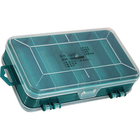 Boîte de rangement pour composants électroniques, double face, transparente, verte. (1/5)