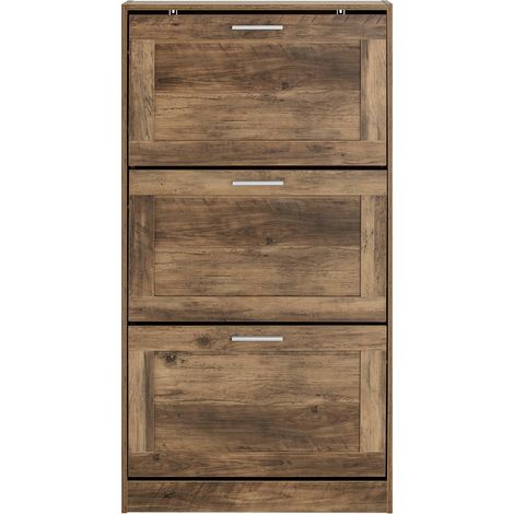 Scarpiera Ribaltabile Scarpiera A 3 Ribalte Portascarpe Salvaspazio Slim, 60x23x115cm, Noce, FSR137-L-F SoBuy (1/5)