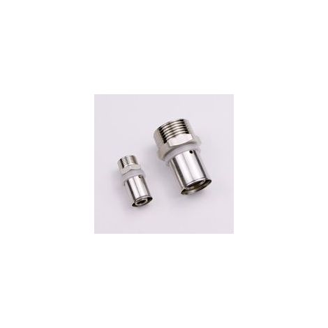 Raccord à sertir multicouche femelle, filetage extérieur 1/2″ M (12 × 17 mm), diamètre extérieur 16 mm, pour tubes en cuivre, PER et multilayer
