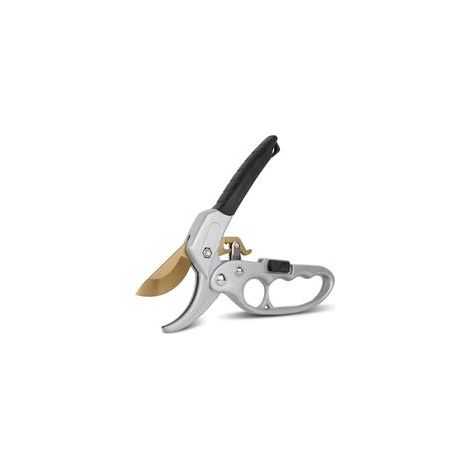 Sécateur à crémaillère léger – Lame en acier titanium – Antidérapant TPR – Coupe nette jusqu'à 20 mm – Corps en aluminium (1/5)