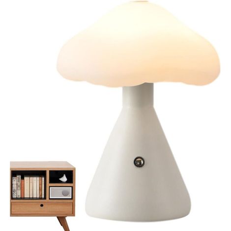 Lampe champignon – Veilleuse LED sans fil, lampe de bureau portable en forme de champignon (1/5)