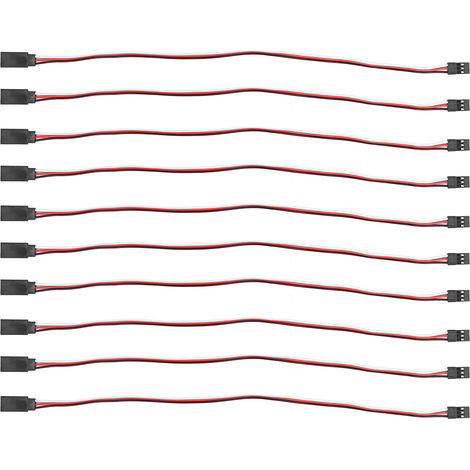 10 câbles servo 3 broches mâle-femelle 300mm, rallonge pour modèle réduit, âme en laiton, connexion driver servo voiture (1/5)