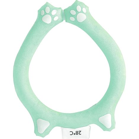 Anneau rafraîchissant pour le cou, tour de cou portable et réutilisable, mains libres, idéal pour l'été et les fortes chaleurs (vert). (1/5)