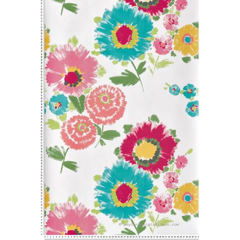 Papier peint Fleur Multicolore Happy Lutèce