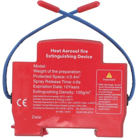 Extincteur automatique aérosol pour véhicules - Extincteur autoadhésif multi-usages pour moteur de voiture, garage, bureau, 10 g (1/4)