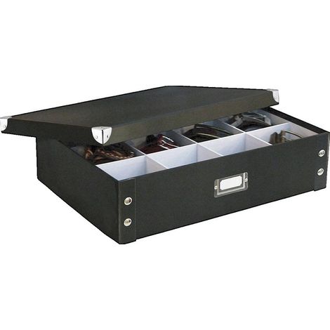 Zeller Caja para corbatas & Stripes blanca 31,5x11x44,5 cm (1/3)