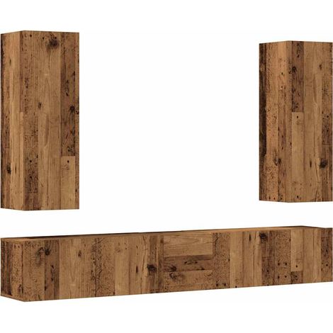 Maison Exclusive - 5-tlg. TV-Schrank-Set Wandmontage Altholz-Opti