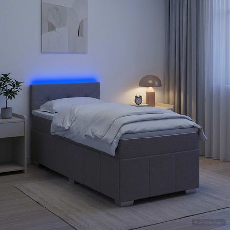 vidaXL Lit boxspring avec matelas Taupe 100 x 200 cm Tissu (1/5)