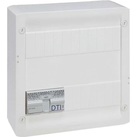 Legrand 413218 – Basis-Multimedia-Box mit Messingbeschlägen – ausgestattet und vorgefertigt mit 4 RJ45-Preisen