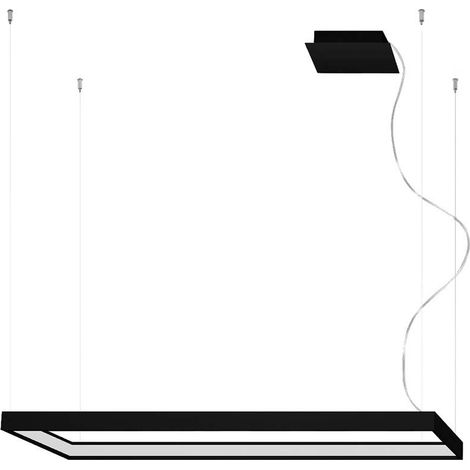 Pendelleuchte Hängelampe Designleuchte schwarz LED Wohnzimmerlampe Alu H 150 cm (1/5)