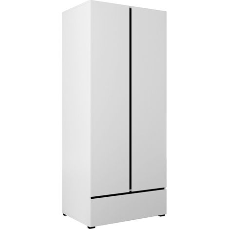 Armario Alfere 118, Blanco, 210x89x60cm, Puertas de armario: Con bisagras, Número de estantes: 0 (1/5)