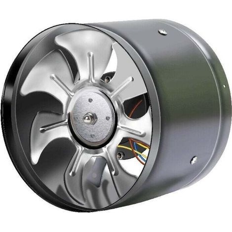 Mini ventilatore assiale da 150 mm – Acciaio inox e acciaio zincato – Motore a induzione da 32 W – Portata d'aria 180 m³/h – Montaggio a parete e a soffitto (1/4)