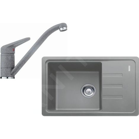Franke - Set de cuisine G117, évier en fragranit BSG 611-62, pierre grise + robinet FC 9541.084, pierre grise 114.0440.712 (1/5)