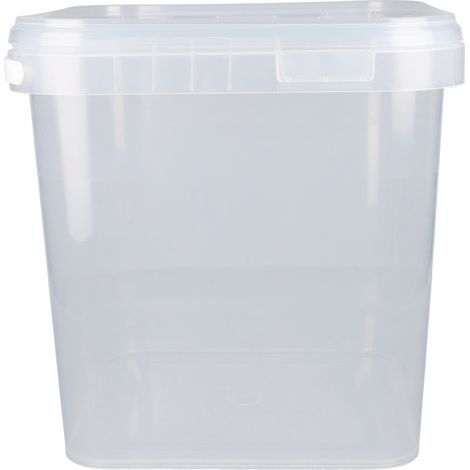 20x Kunststoffeimer mit Deckel, PP, eckig, transparent 5,4 L (1/5)