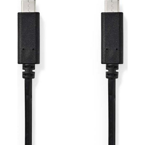 Cable usb usb 32 generacion 1 usb c macho usb c macho 60w 4k60hz 5 gbps niquelado 100m redondo pvc negro caja