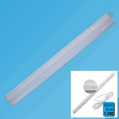 TRADE SHOP - Lampada Led Da Muro Con Interruttore 7 Watt 80 Smd 3300k Luce Calda Tubo 1 Metro -