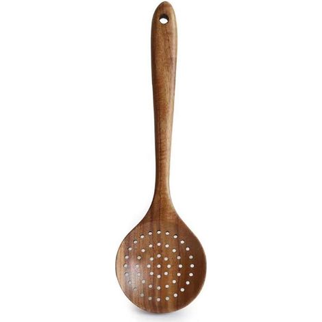 Ustensiles de cuisine en teck, passoire, louche, écumoire, spatule, cuillère à riz en bois à long manche, ustensiles naturels, couverts artisanaux