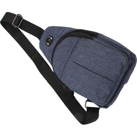 Sac bandoulière, sac de poitrine, sac de rangement, grande capacité, en tissu Oxford, pour le bureau et les activités de plein air. (1/5)