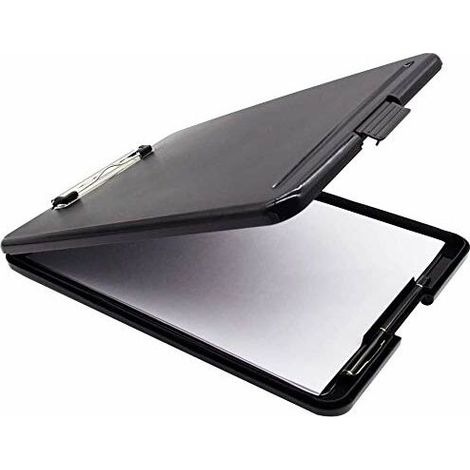 A4-Notizblockhalter, Exaboard-Metallclip, Clip mit faltbarer Aufbewahrung, Papierhalter, Stifthalter, Polypropylen, ideal für Schule, Zuhause und Büro, A4, 35 x 24 cm (1/5)