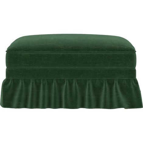 Puf acolchado Windsor de chenilla verde con falda desmontable MODENUIT (1/5)