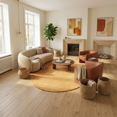 Tapis Gabbeh tissé Tapis Uni - Tapis en laine - 230x150cm, Oval - 100% Laine vierge - Tissé main - Or Scala