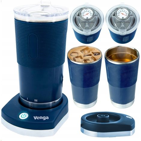 Tazza termica con termometro da 380 ml, bollitore da viaggio per auto. (1/5)