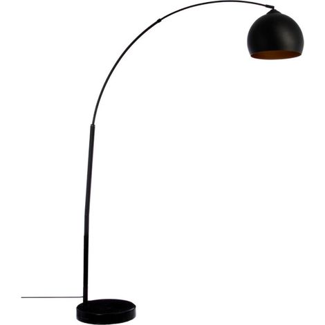 Atmosphera – Lampadaire arc métal 175 cm noir – Design contemporain – Finition élégante – Abat-jour H. 22 cm D. 30 cm – Pour intérieur moderne (1/5)