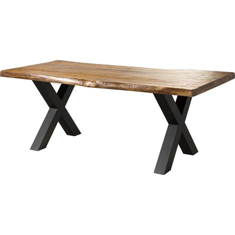 FREEFORM 5 tavolo da pranzo in legno di mango - verniciato natur / gambe in ferro X antracite matt 220x100
