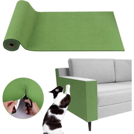 Self-adhesive cat scratching mat, anti-scratch mat, suitable for sofas, furniture, doors, and walls, 30 x 200 cm (green).