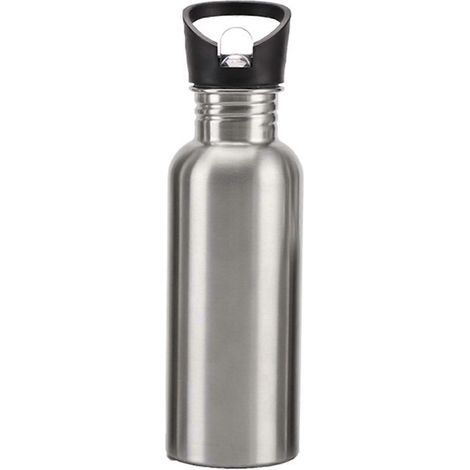 Wiederverwendbare Edelstahl-Trinkflasche mit breiter Öffnung, 500 ml, für erwachsene Sportler, mit Kunststoffverschluss - Leichte und robuste isolierte Trinkflasche.