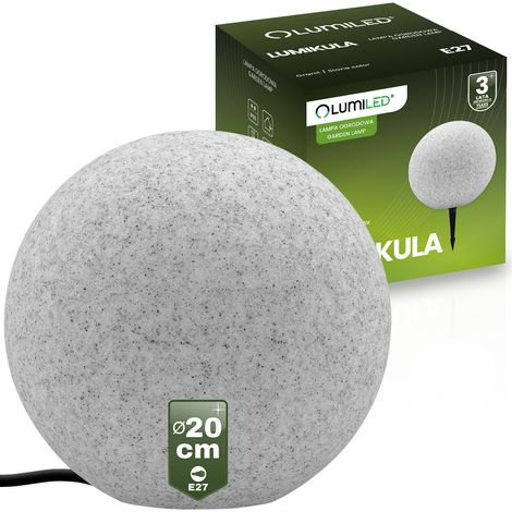 Gartenleuchte LUMIKULA STONE LED-Kugel 20 cm E27 IP65 LUMILED