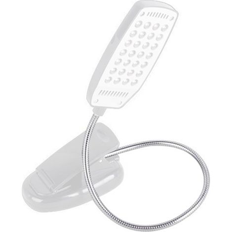 Lampe De Bureau - Bras Flexible En Métal - Clip Pour Table Et Tête De Lit - 28 Led - 3 Niveaux De Luminosité - Alimentation Usb Ou Piles (1/5)