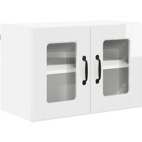 Maison Exclusive - Mobile in vetro da parete PORTO Bianco Lucido 60 x 31 x 40 cm