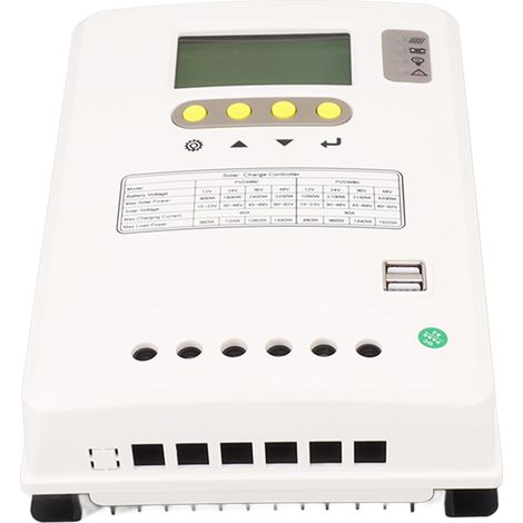 Contrôleur de charge solaire PWM 12 V 24 V 36 V 48 V avec écran LCD, activation électrique au lithium, régulateur de charge pour panneaux solaires 80 A (1/5)