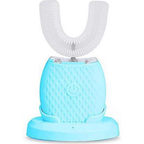 Kit de blanqueamiento dental eléctrico inteligente con rotación de 360° y base de carga (azul) (1/5)