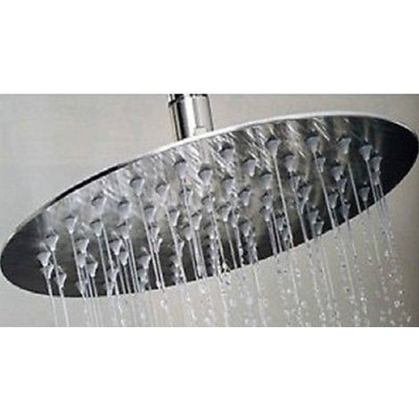 TRADE SHOP - Soffione Doccia Rotondo Tondo 20 Cm Bagno Effetto Pioggia Sottile Cromato Shower - (1/3)