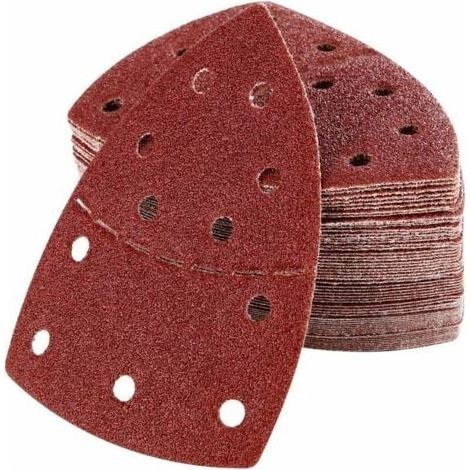 Sanding triangles, sandpaper for Bosch PSM 100A, PSM 160, PSM 200 AES, PSM 18, PDA 180, PSM 160 A/PSM 80/PRIO, 105 mm x 152 mm, pack of 60, grit P40/60/80/120/180/240 (1/4)