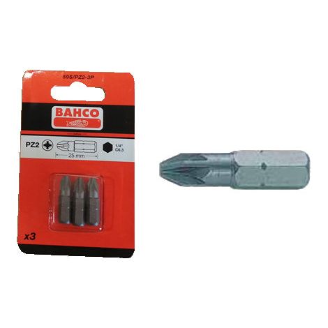 BAHCO POZIDRIV TIP PZ-2 1/459 S/PZ (BLISTER 3 UNITÉS)