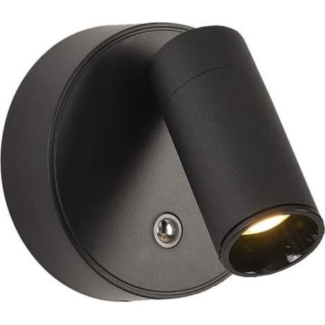 Lámpara de pared，Lámpara de pared para interiores，Lámpara de pared magnética，Giratoria 350°，Ajuste vertical de 90°，Carga USB tipo C，Negra (1/5)